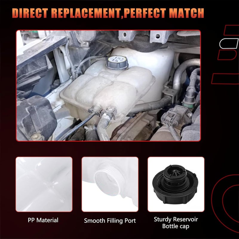Dtomi خزان سائل التبريد للمحرك، خزان التمدد مع غطاء، متوافق مع سيارات فورد C-Max 2013-2018، Escape 2013-2016، Focus 2012-2018، Transit Connect 2014-2016، استبدال# 603-382 - Image 4
